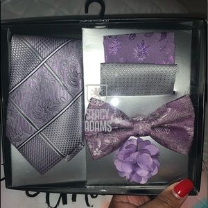 SOLD:New Stacy Adams Box Tie/Hanky / Flower Lapel